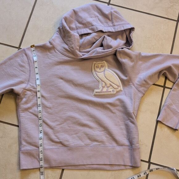 OVO Cropped Hoodie Light Lvender Purple Owl Design Drake Size M - Picture 4 of 9